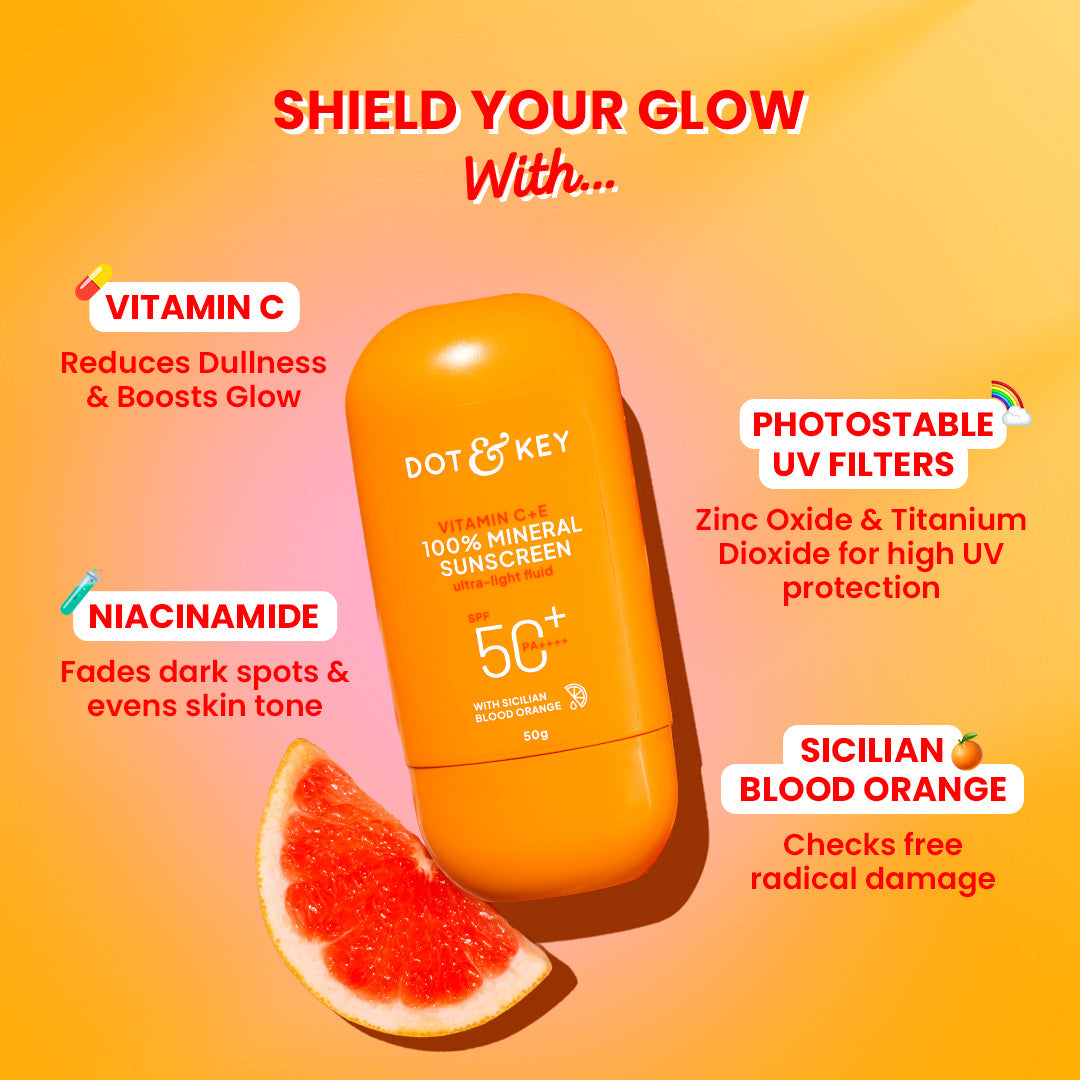 Vitamin C + E 100% Mineral Sunscreen IN-VIVO tested SPF 50+, PA++++ 50g