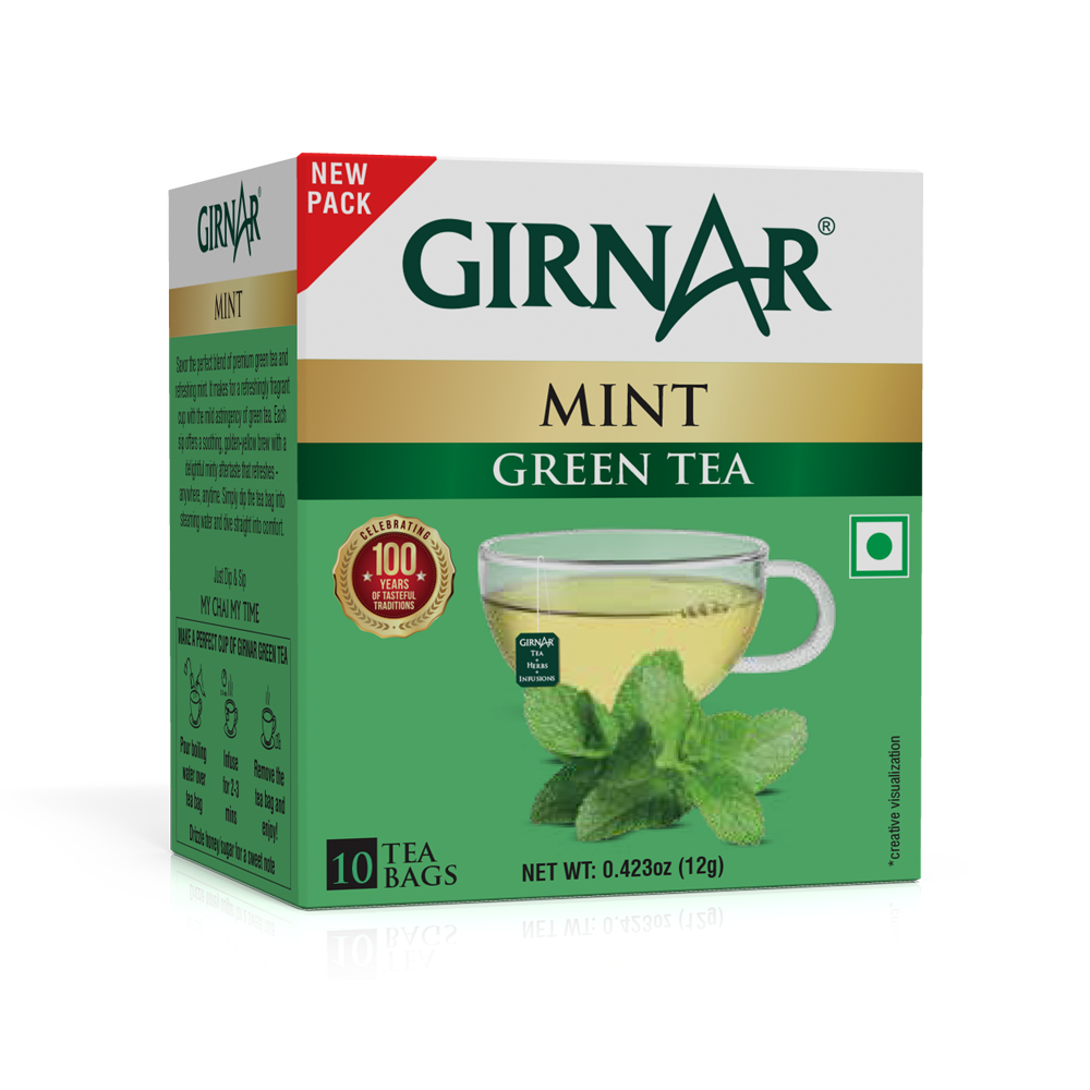 Green Tea Bags - Mint 10 Tea Bags