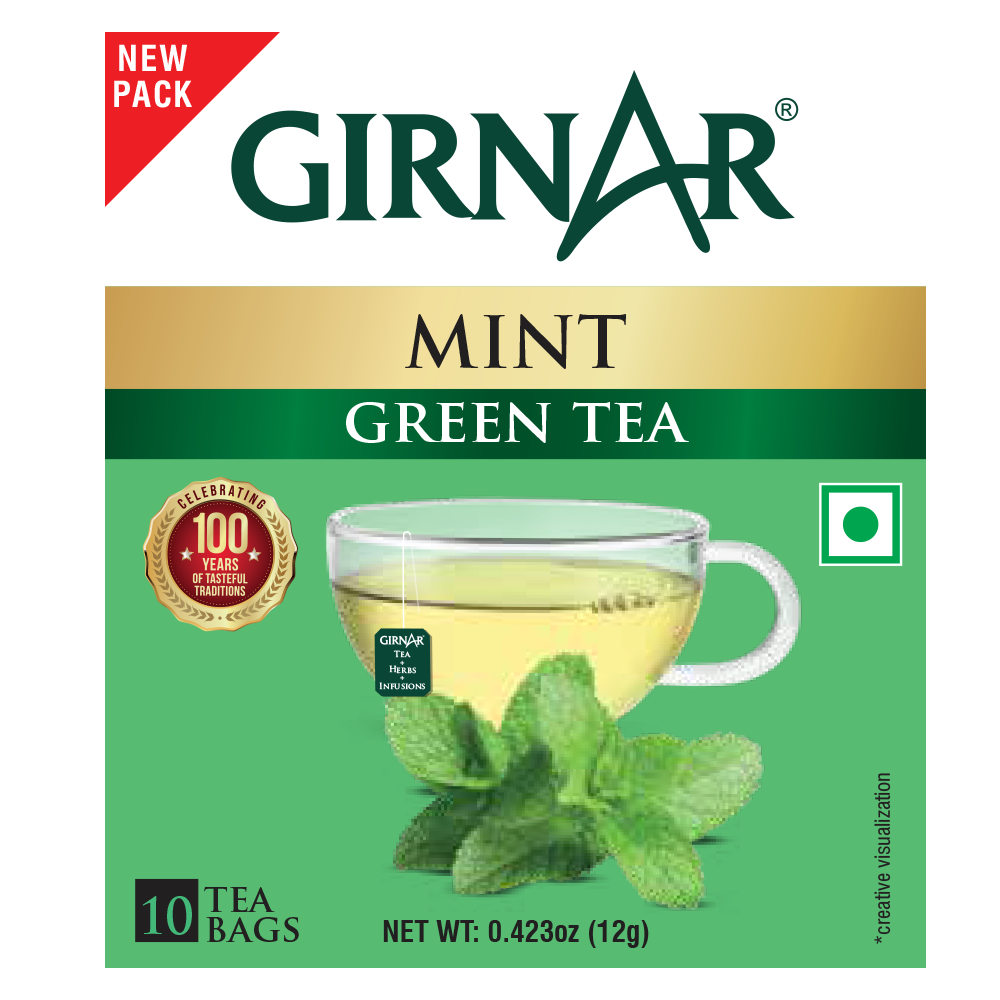 Green Tea Bags - Mint 10 Tea Bags