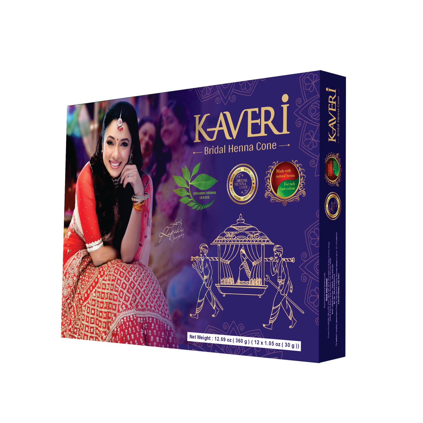 Kaveri Natural Henna Mehendi Cone for Hands Dark Stain with Nilgiri Oil