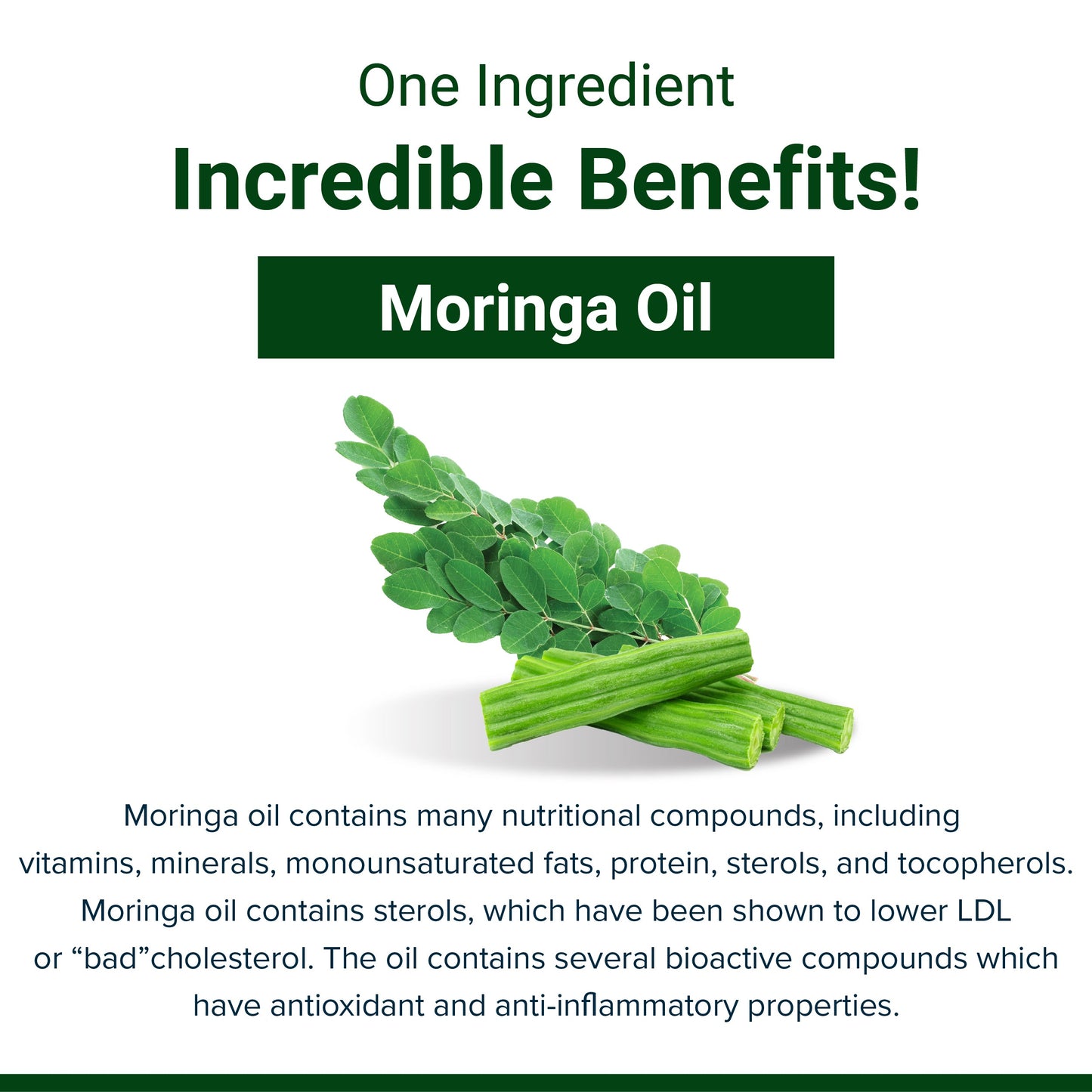 SupaSupp Moringa Oil Super Food Extract | Best Plant Source Of Vitamins & Minerals For All Round Health, Rejuvenation And Fitness | Health Supplement | 60 Veg Cap, 500 mg 500mg