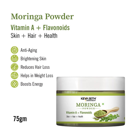 Moringa Powder with Vitamin A & Flavonoids for Hydration, Soothing, Anti-Wrinkle, Dryness Relief, Weight Loss Support, Boost Energy & Collagen 75g