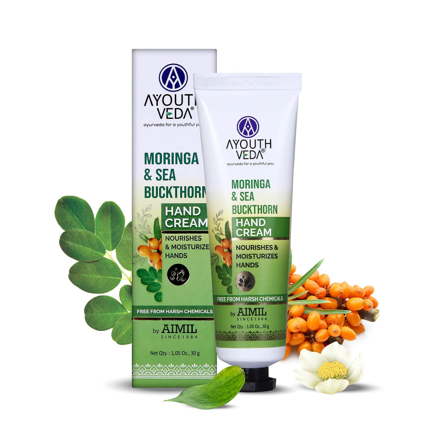 Moringa & Sea Buckthorn Hand Cream | Ultra-Moisturizing & Fast-Absorbing | Nourishes, Softens & Protects Hands | 30 g 30g