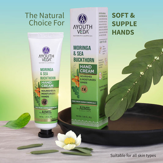 Moringa & Sea Buckthorn Hand Cream | Ultra-Moisturizing & Fast-Absorbing | Nourishes, Softens & Protects Hands | 30 g 30g