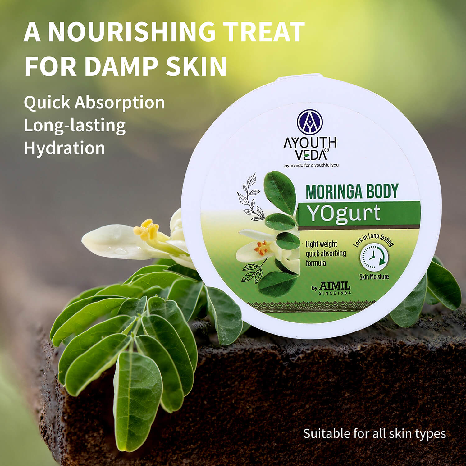 Moringa Body Yogurt | Lightweight, Fast-Absorbing Moisturizer | Deep Hydration for All Skin Types with Moringa Seed Oil | Leaves Skin Soft, Smooth & Fresh | 200 g 200g