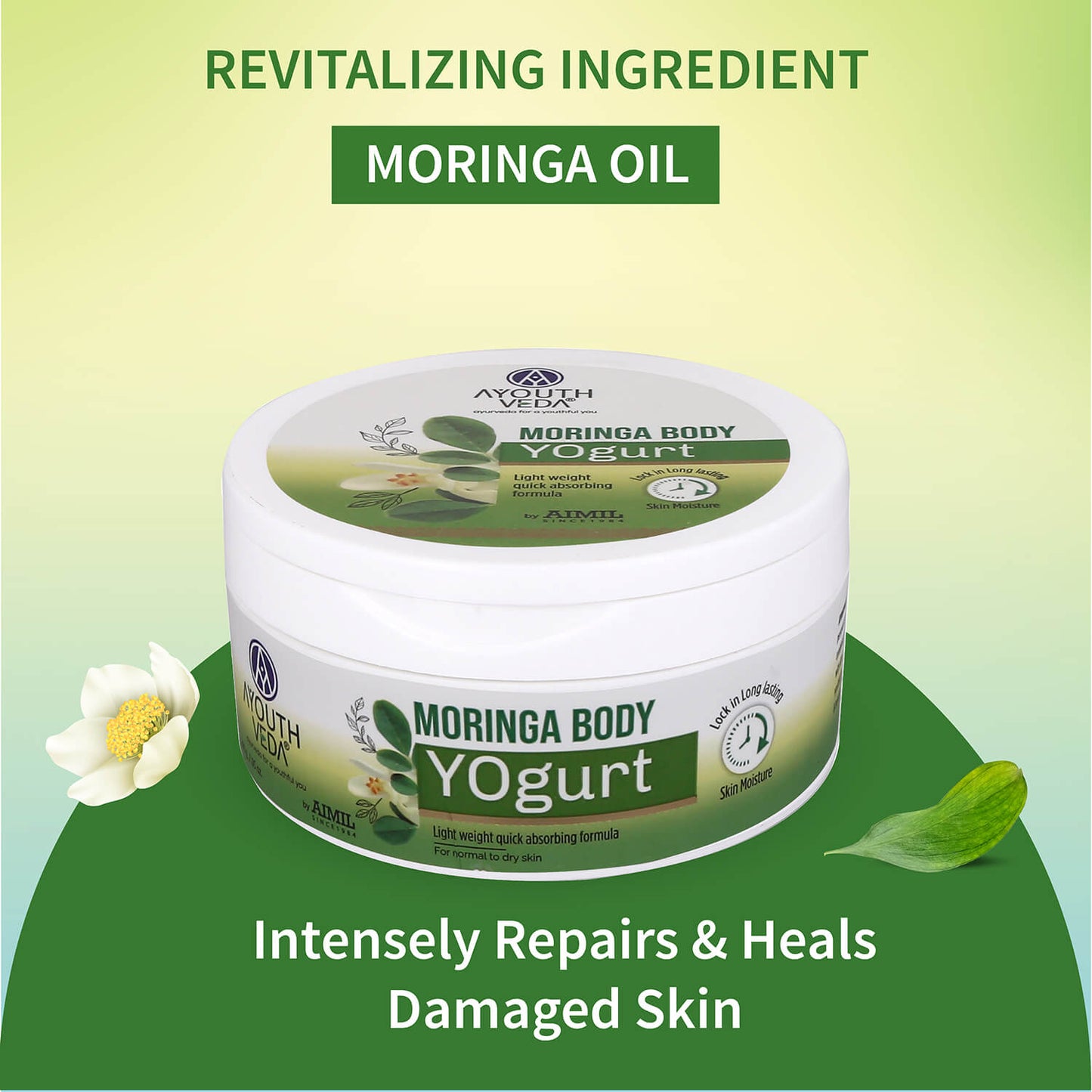 Moringa Body Yogurt | Lightweight, Fast-Absorbing Moisturizer | Deep Hydration for All Skin Types with Moringa Seed Oil | Leaves Skin Soft, Smooth & Fresh | 200 g 200g