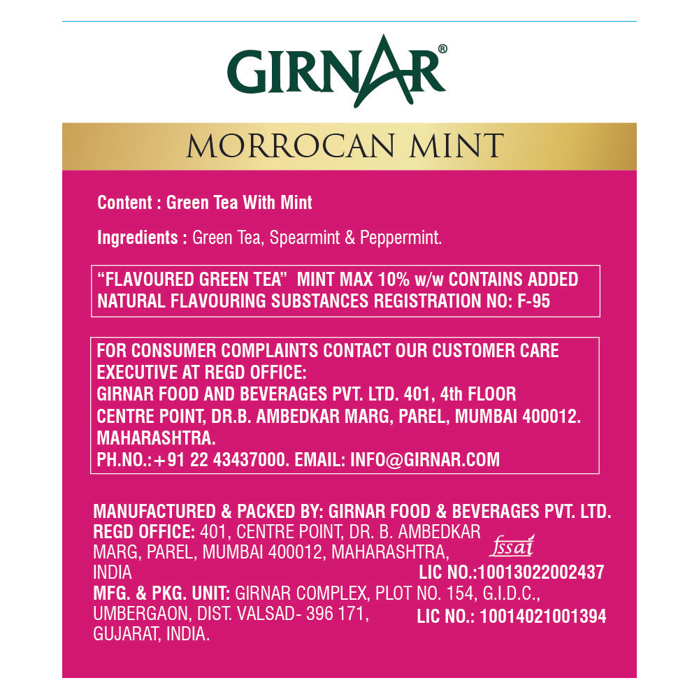 Green Tea Bags - Morrocan Mint 10 Tea Bags