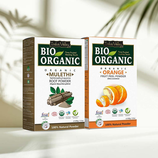 Bio Organic Mulethi & Orange Peel Powder Combo Pack - 200gm 200g