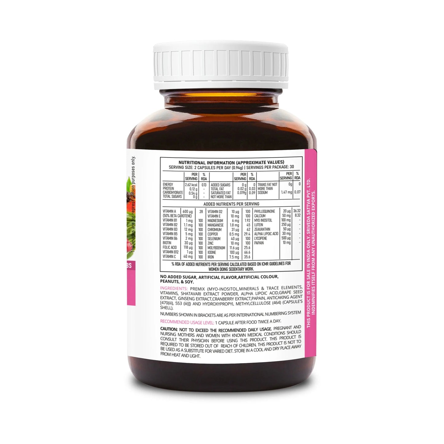 SupaSupp She's Active - Multivitamin For Women | Daily Nourishment For Women On The Go | Health Supplement | 60 Veg Cap, 500 mg 500mg