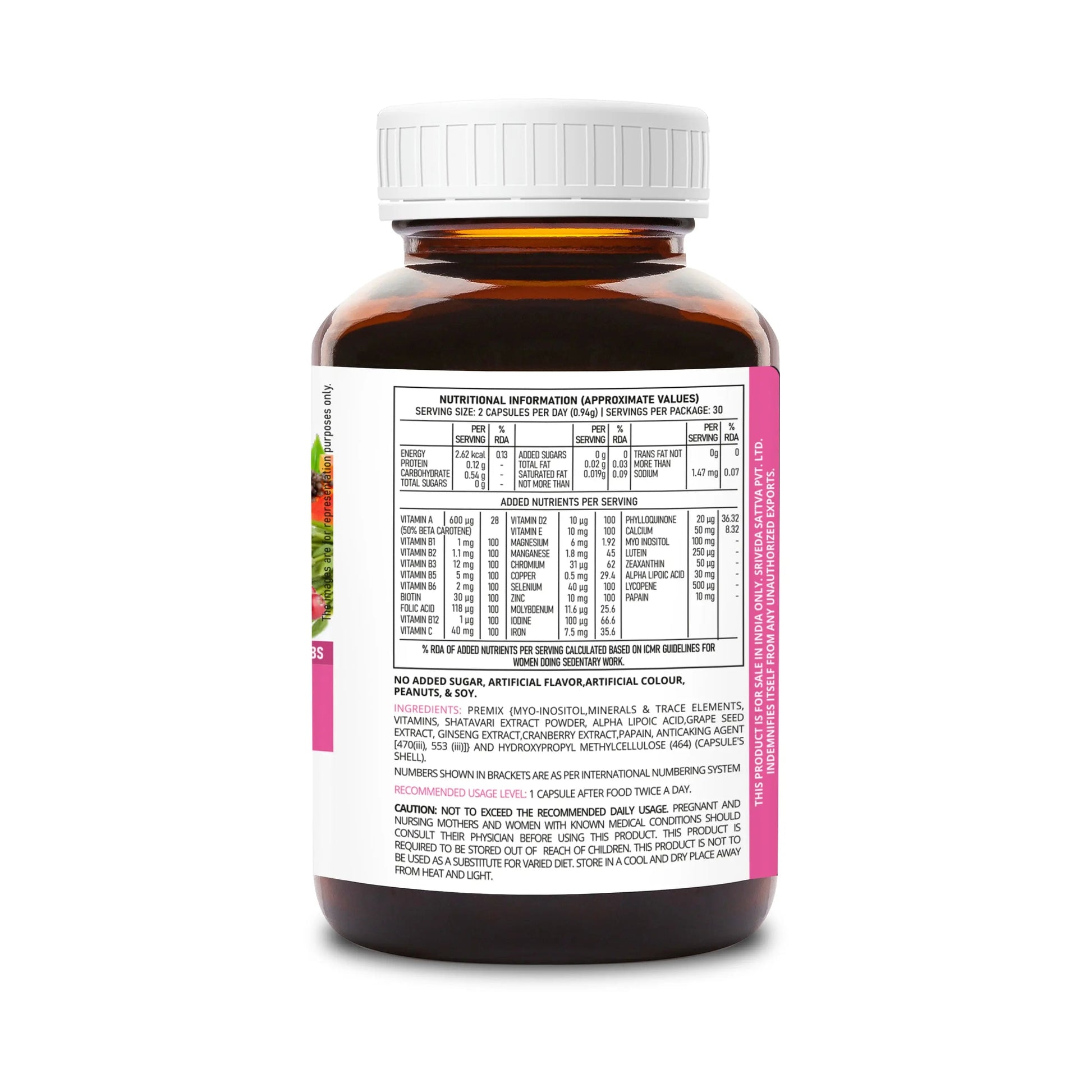 SupaSupp She's Active - Multivitamin For Women | Daily Nourishment For Women On The Go | Health Supplement | 60 Veg Cap, 500 mg 500mg