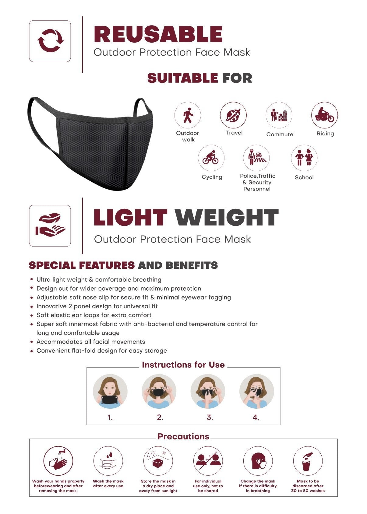 N95 Protection Mask (Pack of 2) 100g