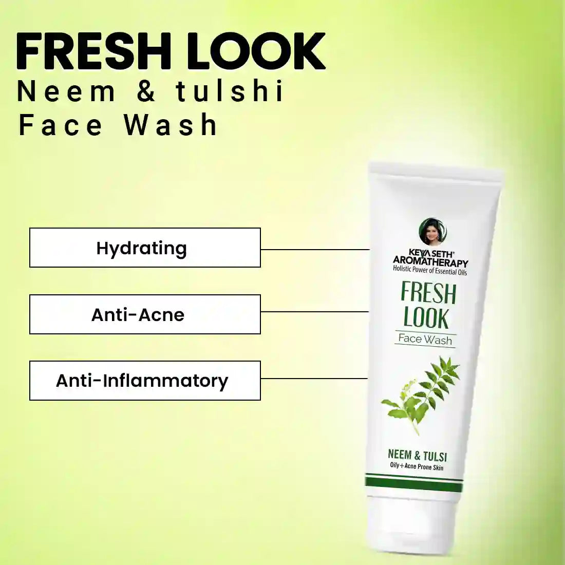 Fresh Look Neem & Tulsi Face Wash, Mild Hydrating Moisturizing Foaming All Skin Types 100ml