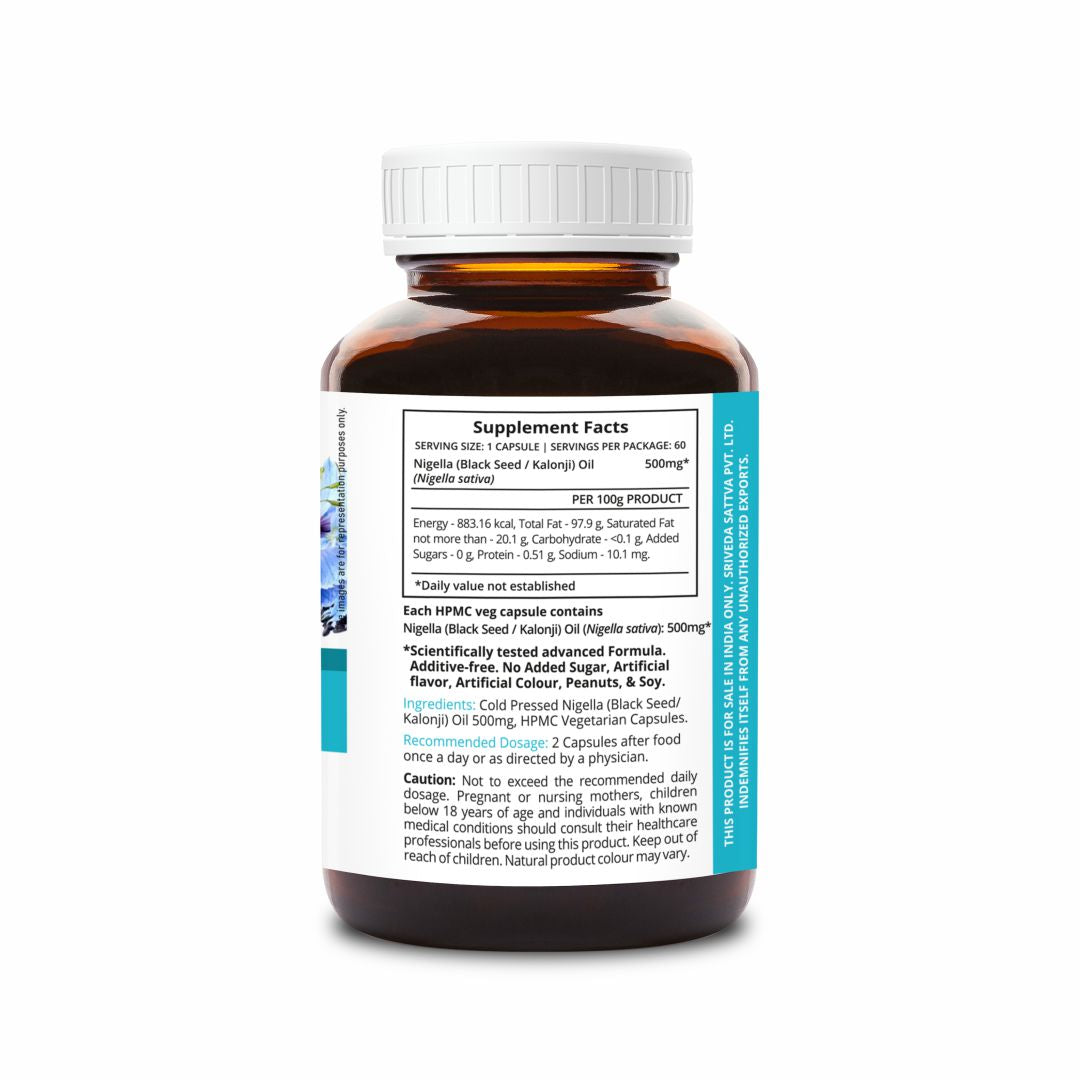 SupaSupp Nigella Oil Immuno Protector | Builds Immunity And Strength, Promotes Healthy Cell Growth And Overall Wellbeing | Health Supplement | 60 Veg Cap, 500 mg 500mg