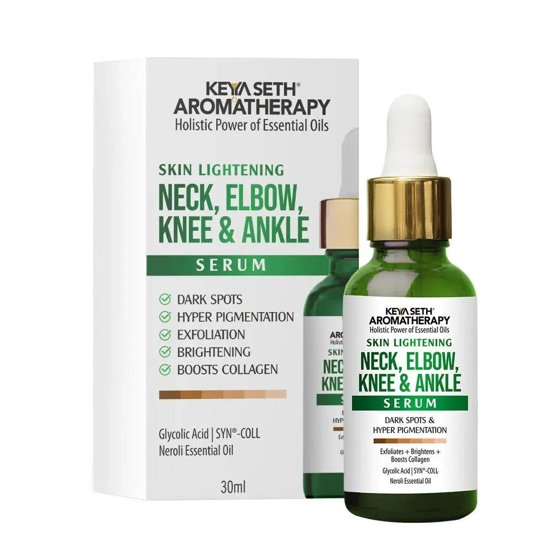 Skin Lightening Serum for Neck, Elbow, Knee & Ankle, Peptides + Glycolic Acid,Exfoliating + Brightening + Collagen Booster 30g