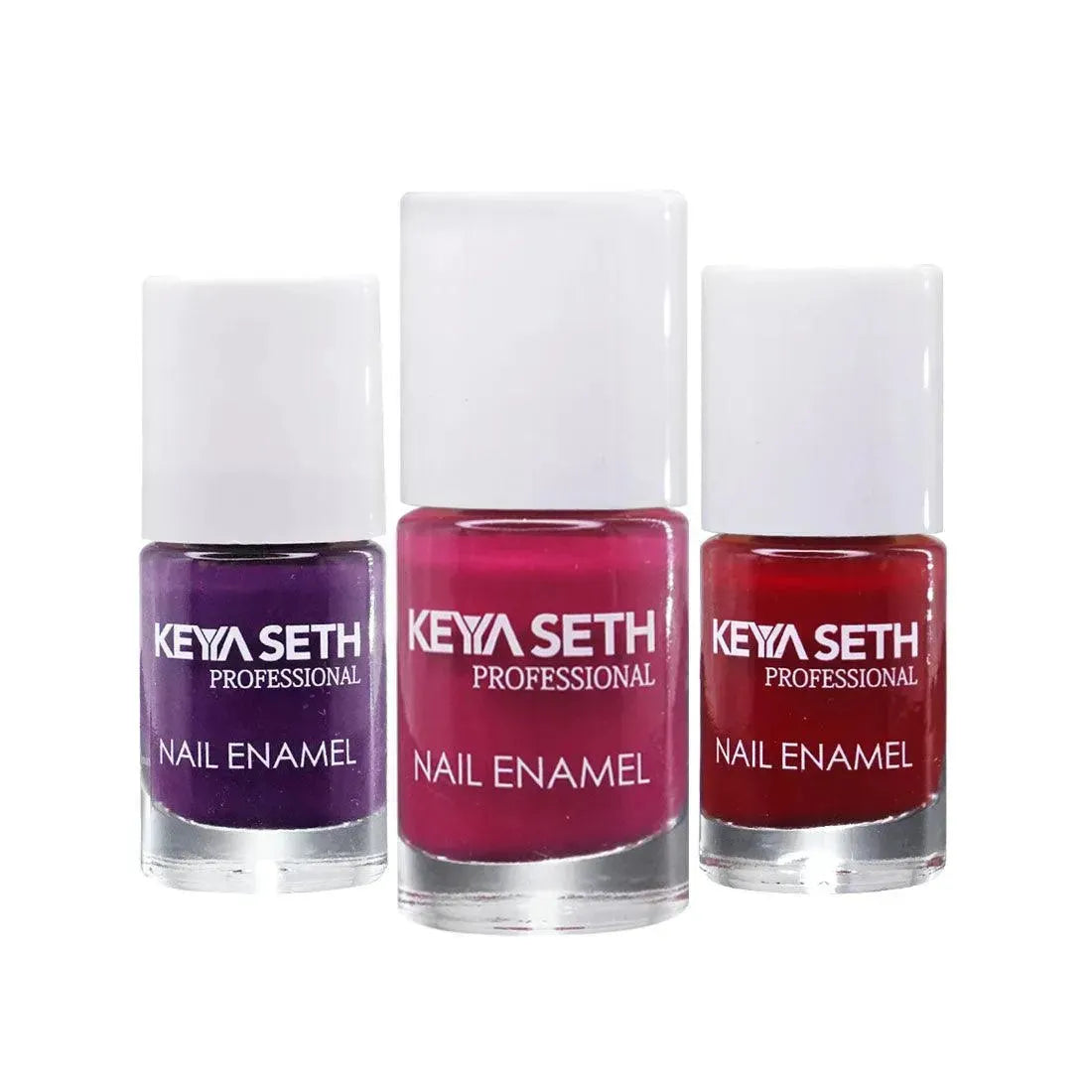 Grape Love + Flamingo + Crimson  Long Wear Nail Enamel Enriched with Vitamin E & Argan Oil 12g