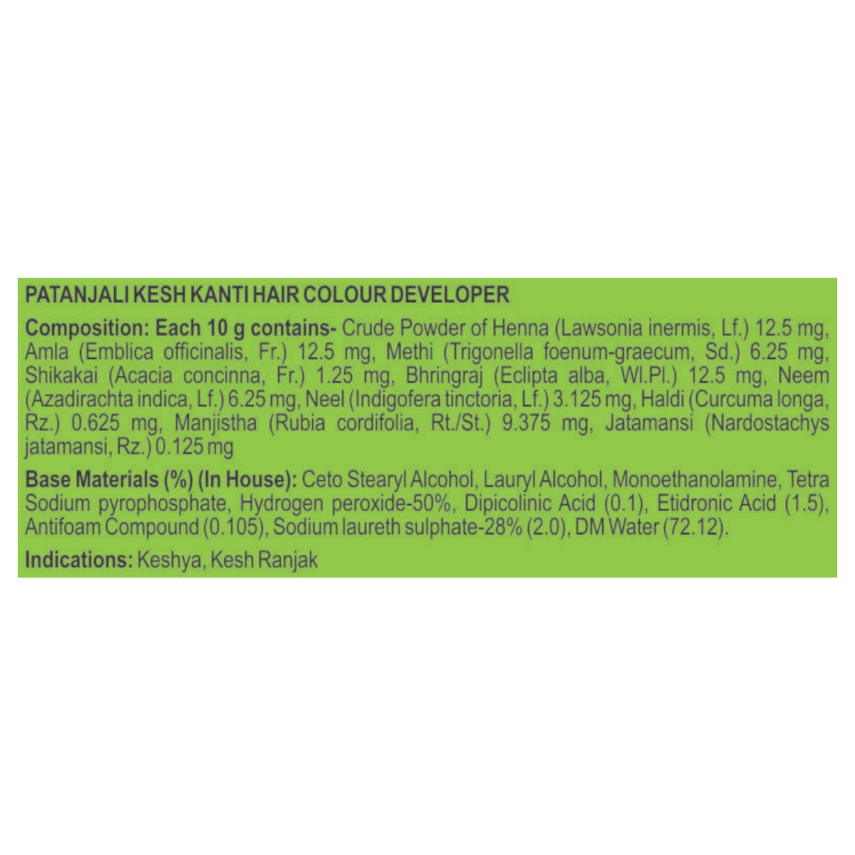 Patanjali Kesh Kanti Hair Colour (Cream & Developer) - Natural Black