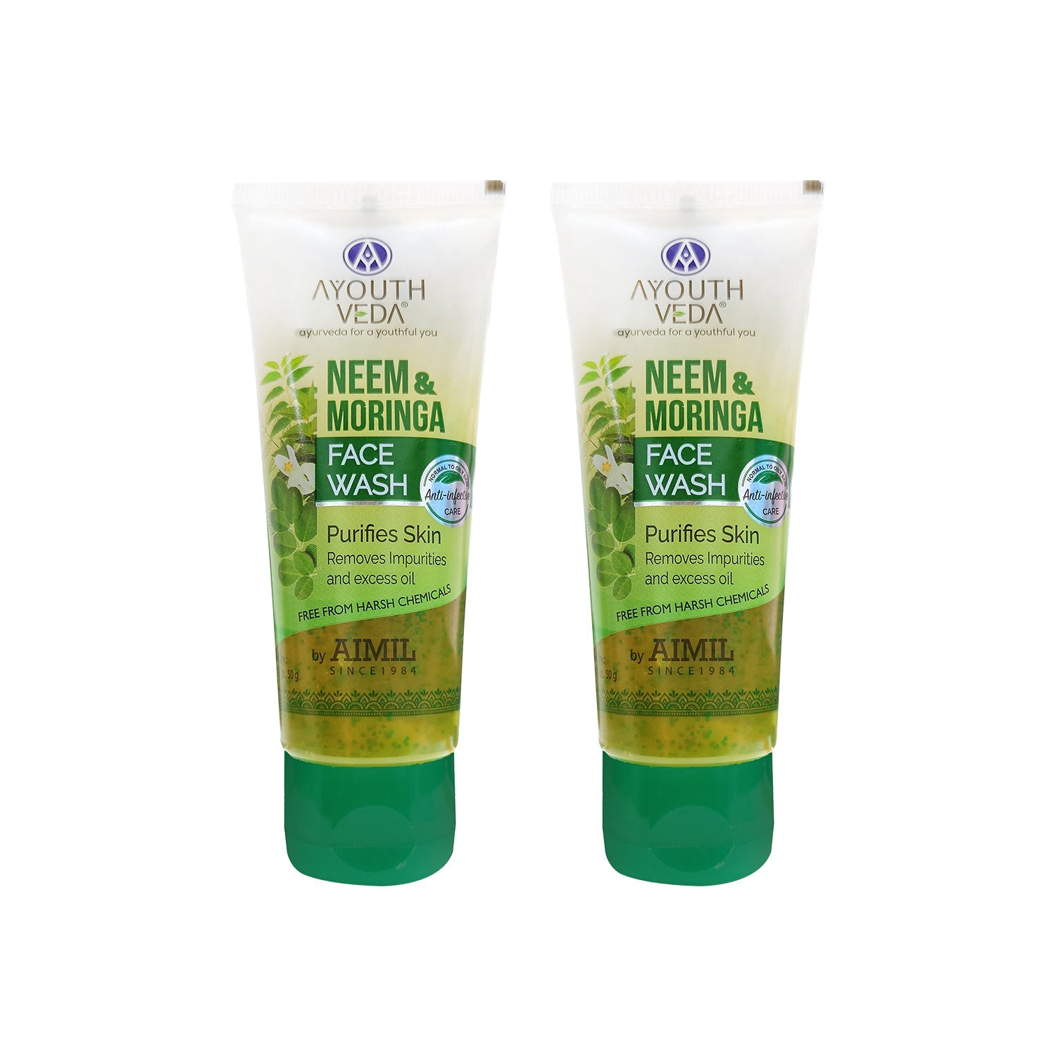 Neem & Moringa Skin Purifying Face Wash with Turmeric & Moringa Extracts | Deep Cleansing Gel for Acne-Prone Skin | Eliminates Dirt & Excess Oil | For Men & Women | 100g 100g
