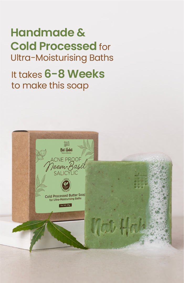 Cold Processed Acne-proof Neem-Basil Salicylic Soap 125g×2個