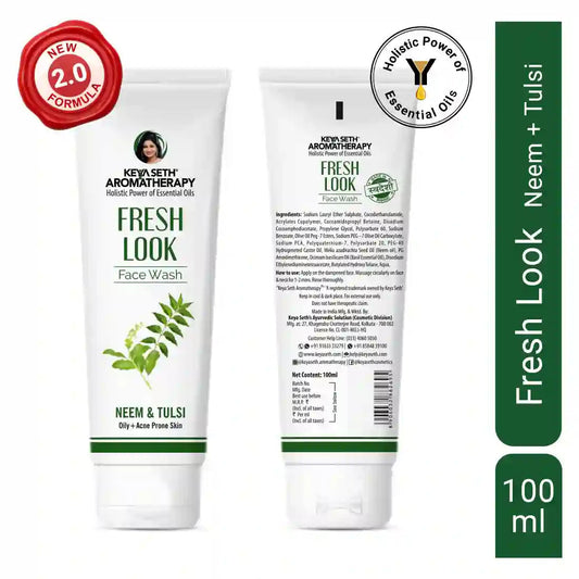 Fresh Look Neem & Tulsi Face Wash, Mild Hydrating Moisturizing Foaming All Skin Types 100ml x 3