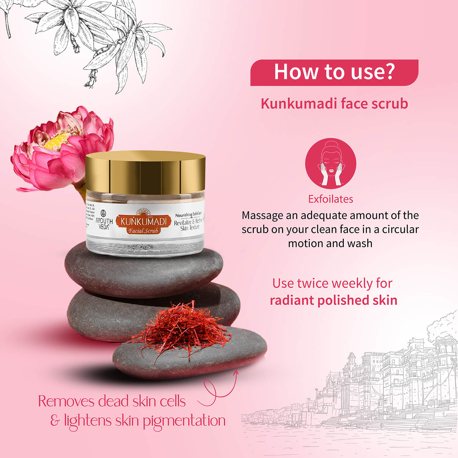 Kunkumadi Collection ( Kunkumadi Taila 30ml, Kunkumadi scrub 50g, Kunkumadi mask 50g ) 30ml