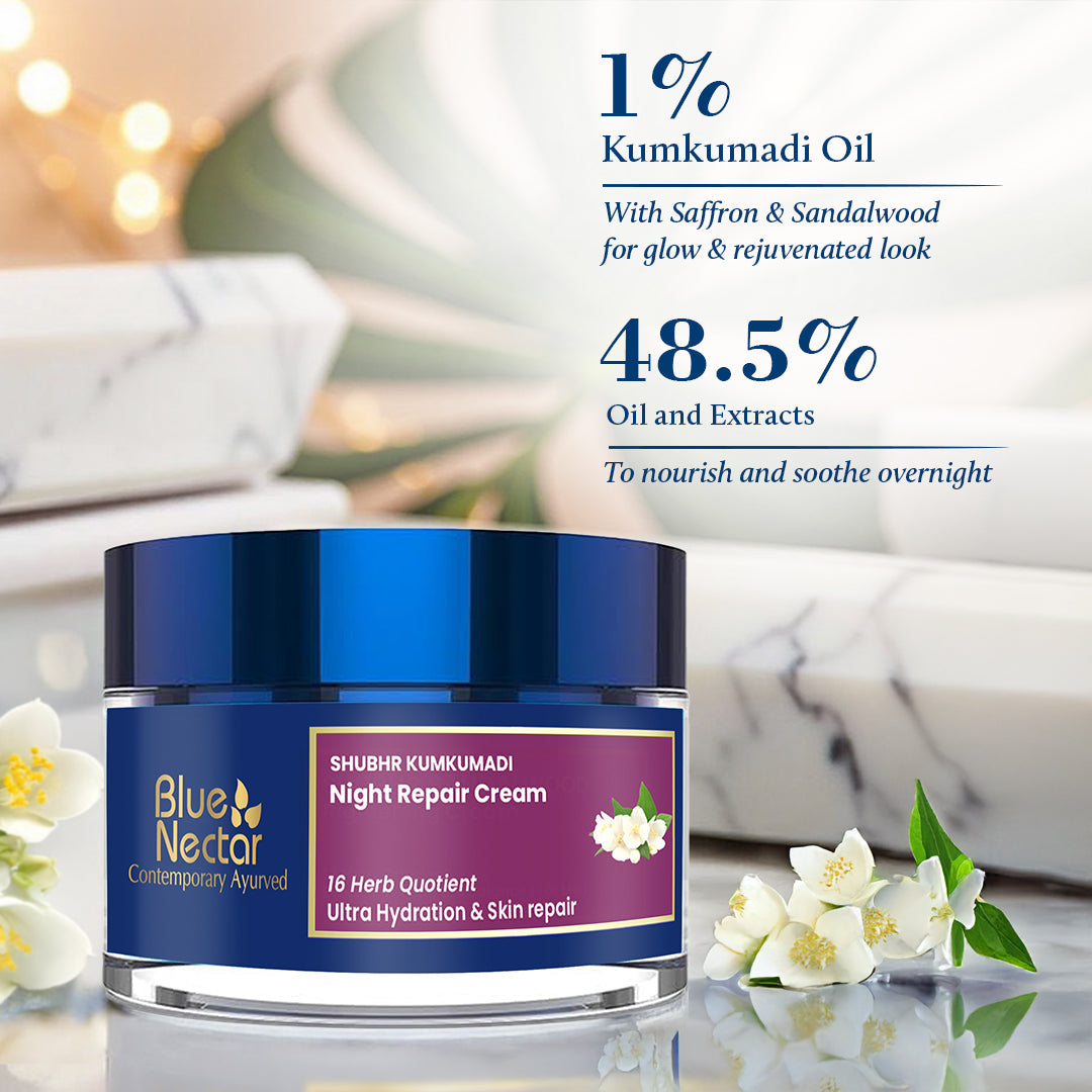Kumkumadi Night Cream for Women for Skin Repair and Hydration (16 Herbs, 50g) 50g