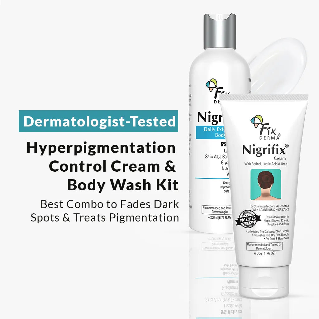 【Fixderma】 Nigrifix Hyperpigmentation Control Cream & Body Wash Kit for Neck, Underarms & Knees｜ニグリフィックス トーンケア クリーム&ボディウォッシュ キット｜250g