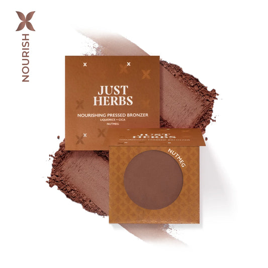 【Just Herbs】 Nourishing Pressed Bronzer with Liquorice and Cica Nutmeg