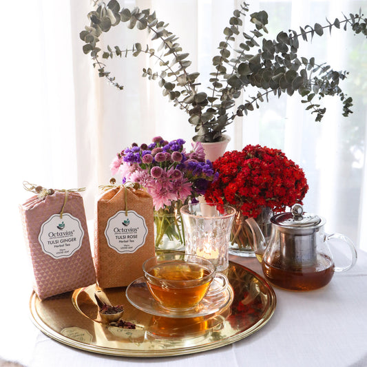 Wellness Caffeine Free Teas- Festive Range ( Tulsi Ginger , Tulsi Sweet Rose) 310g
