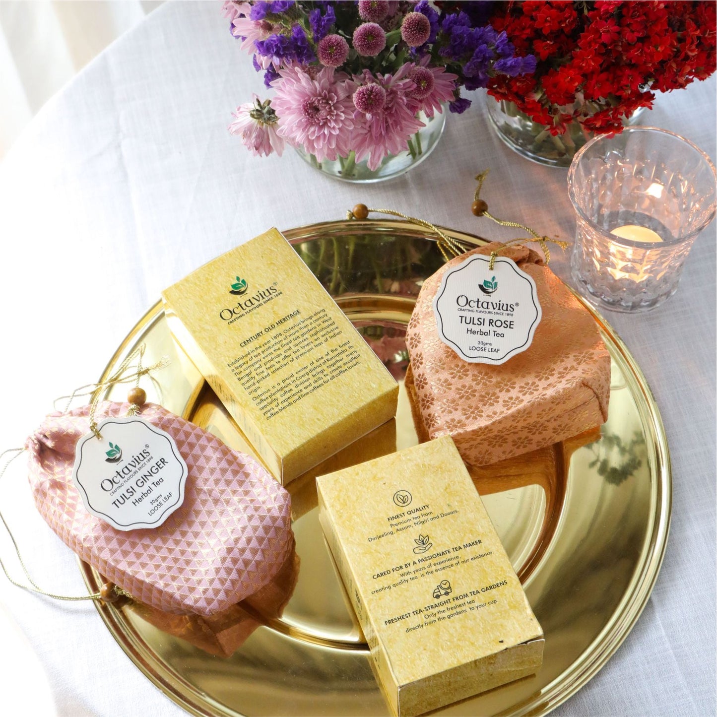Wellness Caffeine Free Teas- Festive Range ( Tulsi Ginger , Tulsi Sweet Rose) 310g