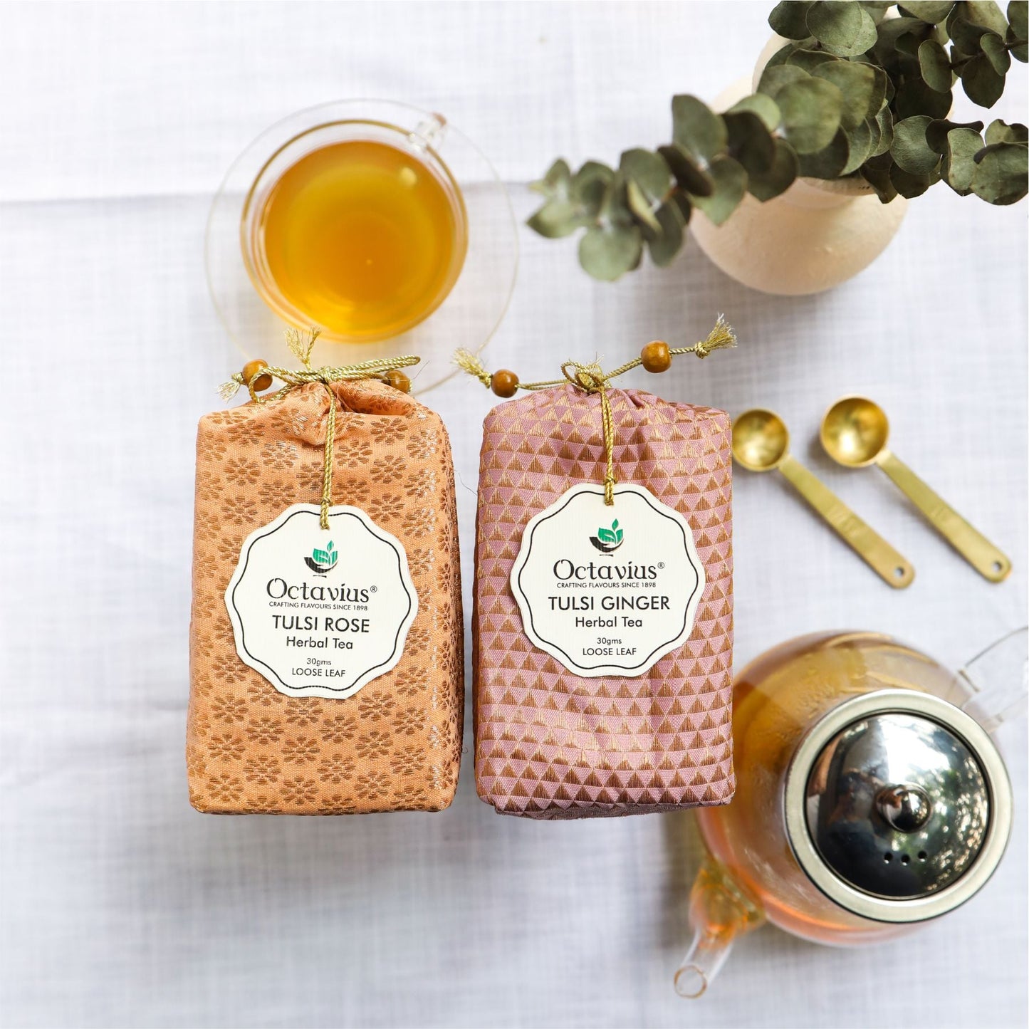 Wellness Caffeine Free Teas- Festive Range ( Tulsi Ginger , Tulsi Sweet Rose) 310g