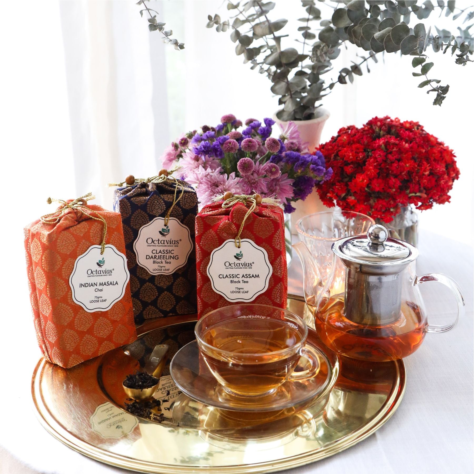Indian Tea Collection- Festive Range (Indian Masala Chai, Classic Darjeeling, Classic Assam) 450g