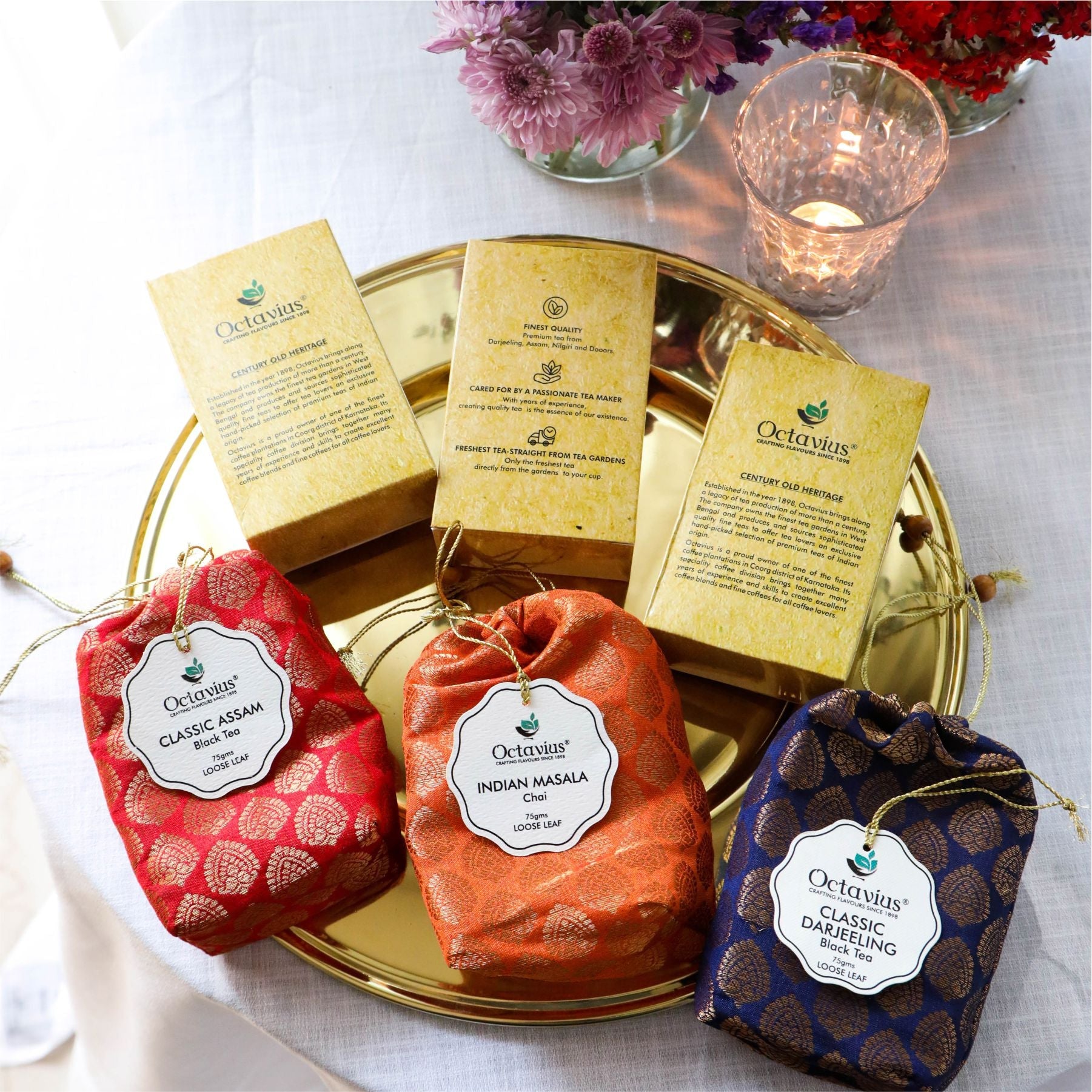 Indian Tea Collection- Festive Range (Indian Masala Chai, Classic Darjeeling, Classic Assam) 450g