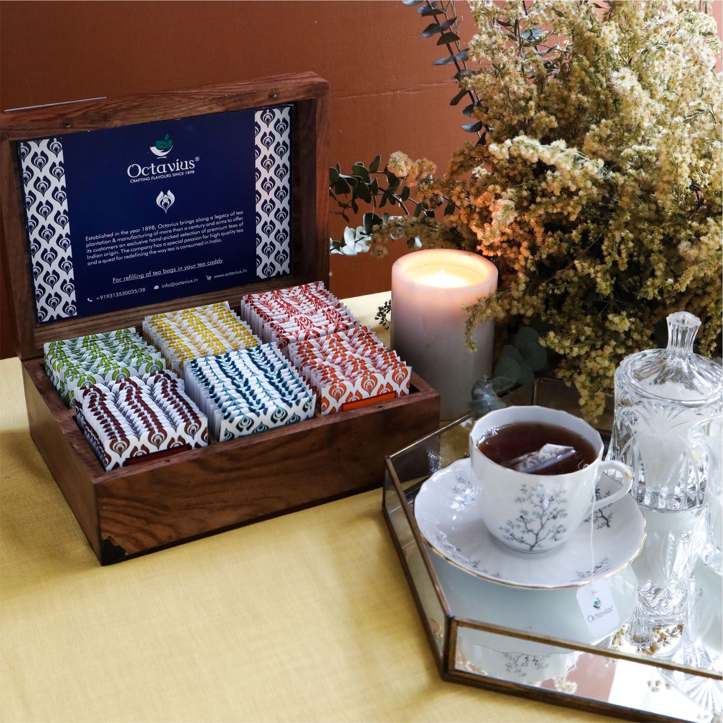 Assortment of Fine Teas- 90 Teabags in Sheesham Wood Box 90teabags