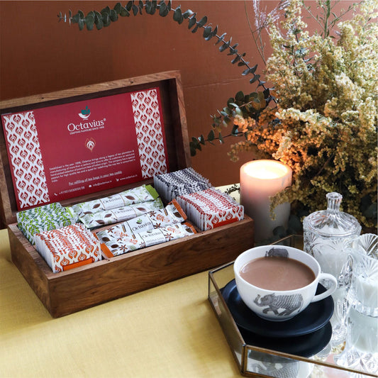 Assortment of Fine Teas - 60 Teabags & 30 Tea Premix in Sheesham Wood Box 60teabags