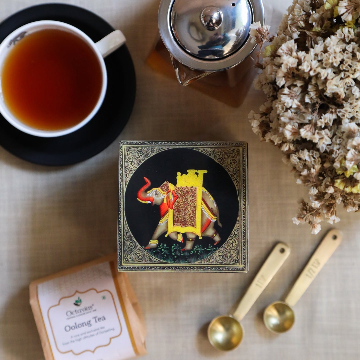 Darjeeling Oolong Tea in Handcrafted Wooden Box 310g