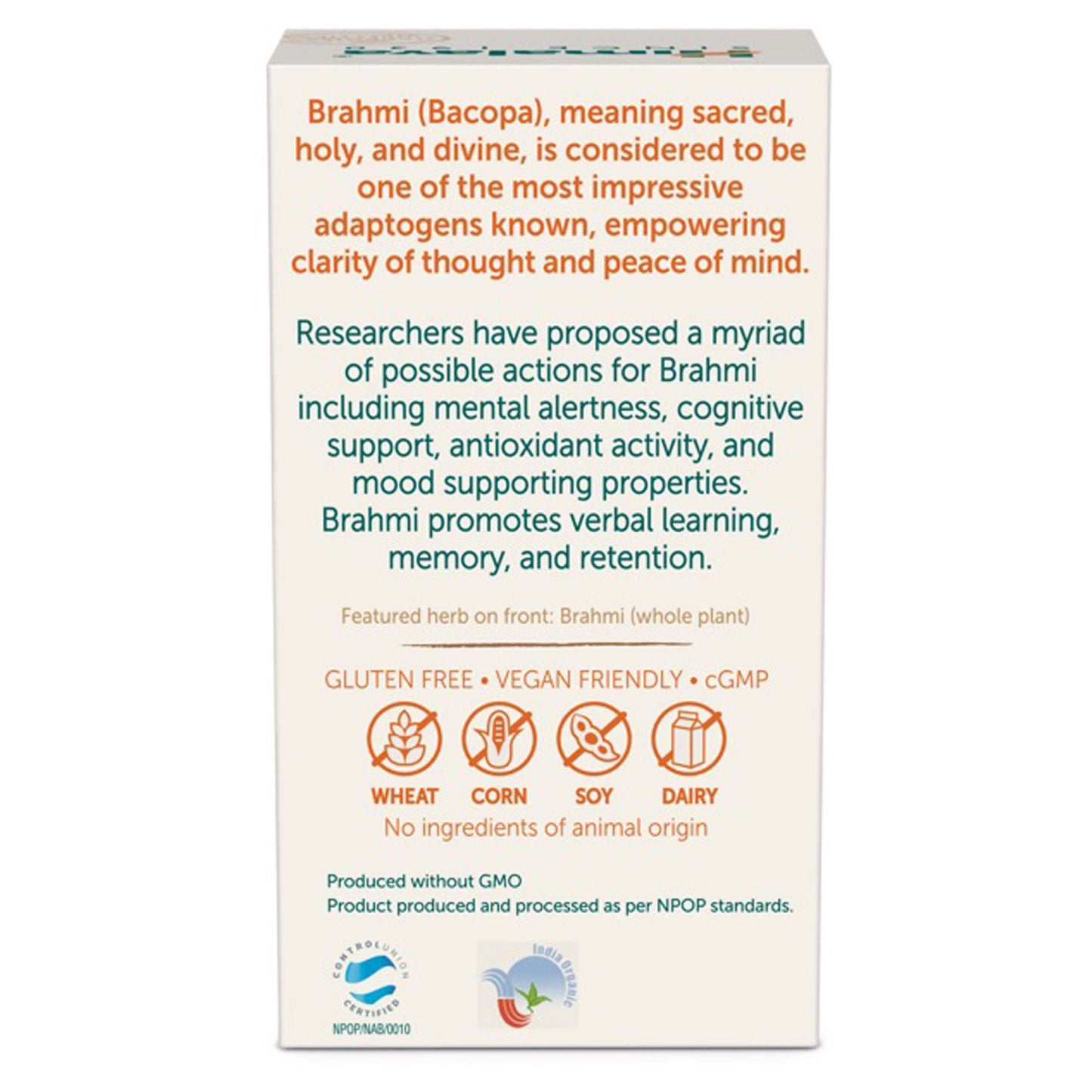 Organic Bacopa (Brahmi) Pack of 60