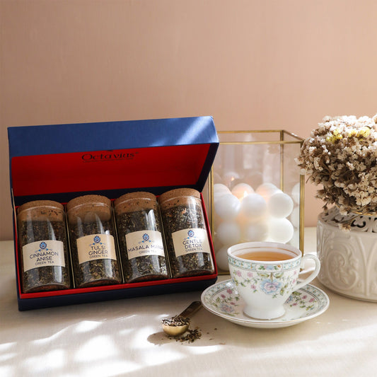 Tea Time Treasure-Spiced Up Infusions (4 Assorted Loose Leaf Black & Green Teas) 950g