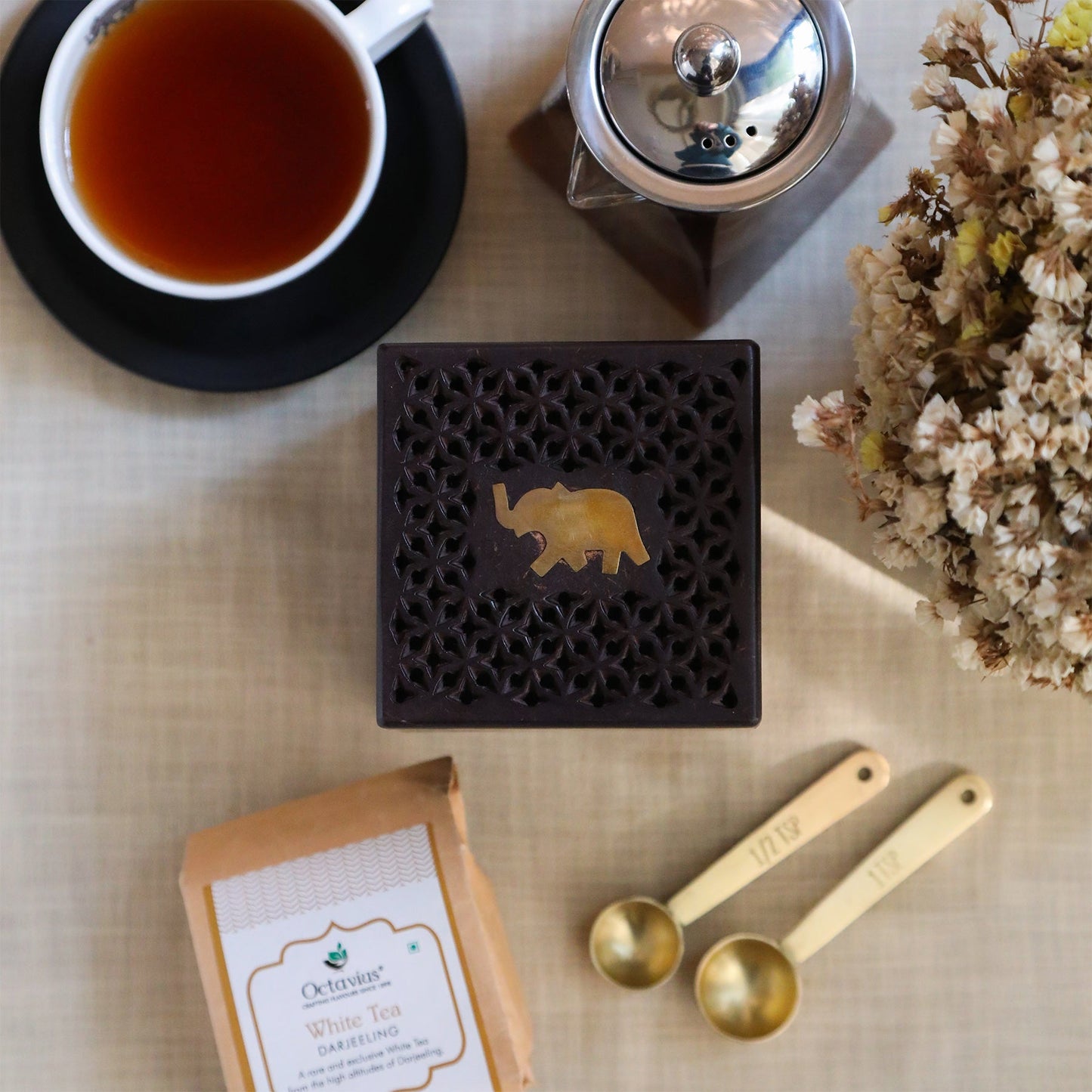 Darjeeling White Tea in Handcrafted Wooden Box 315g