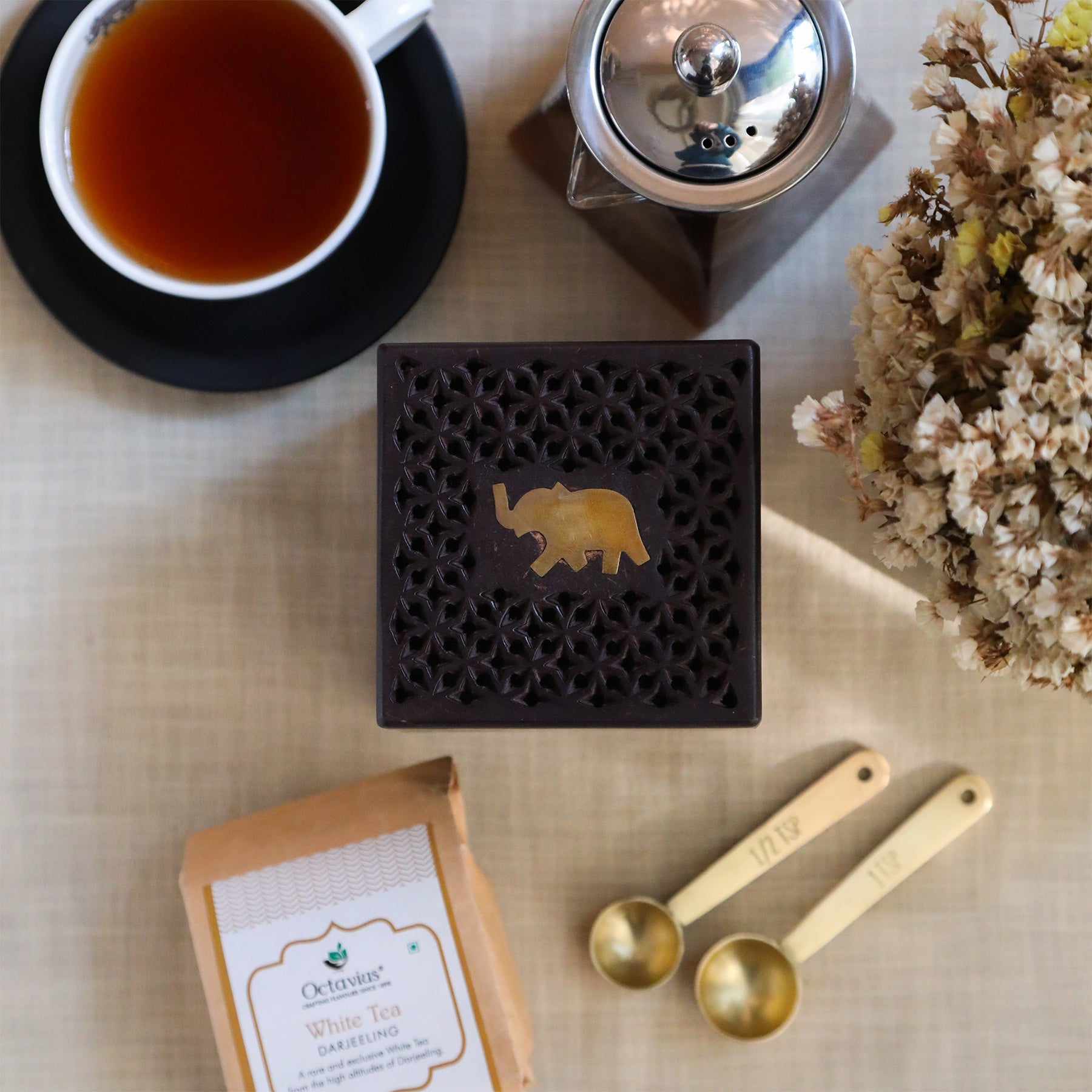 Darjeeling White Tea in Handcrafted Wooden Box 315g