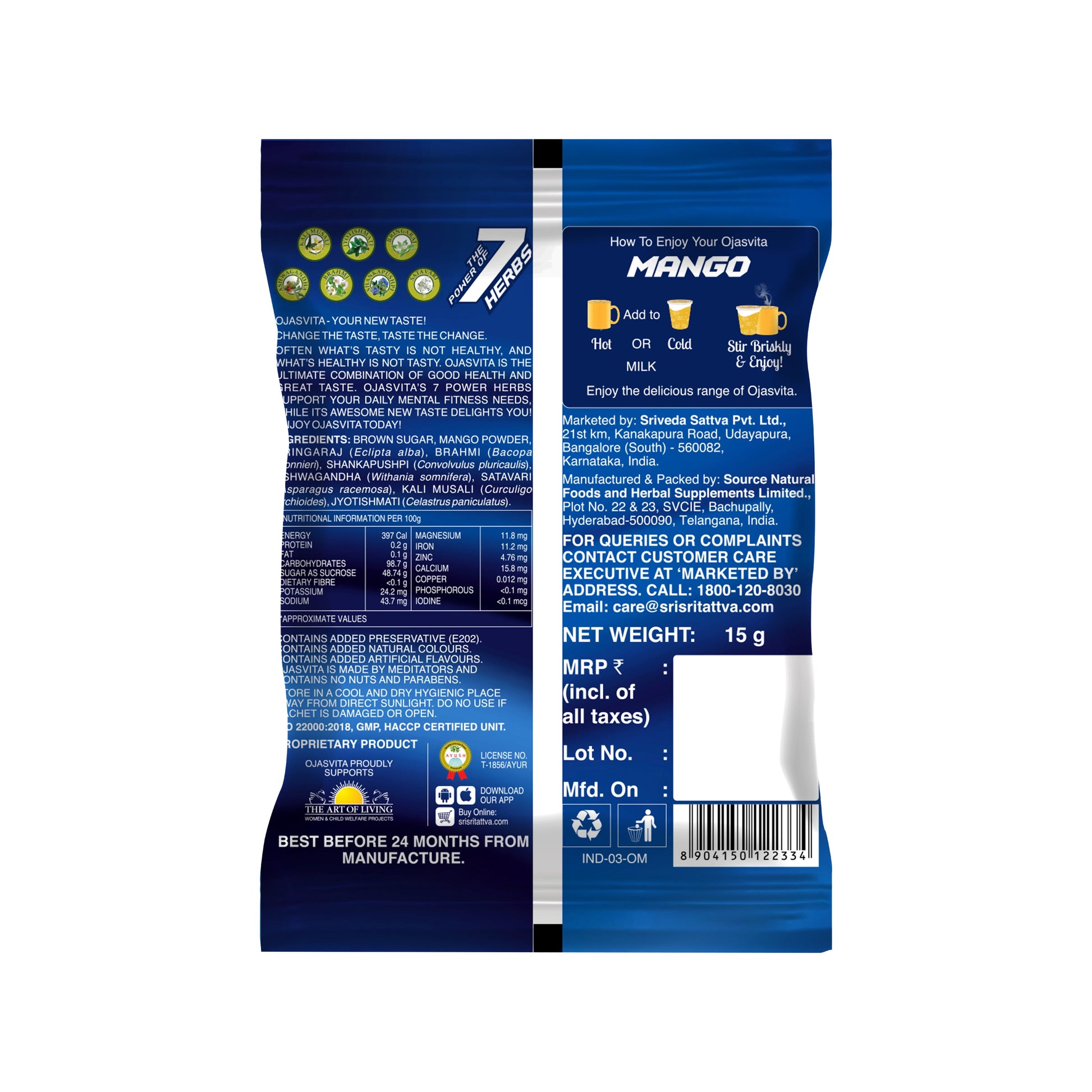 Mango Ojasvita - Sharp Mind & Fit Body, 15 g 15g