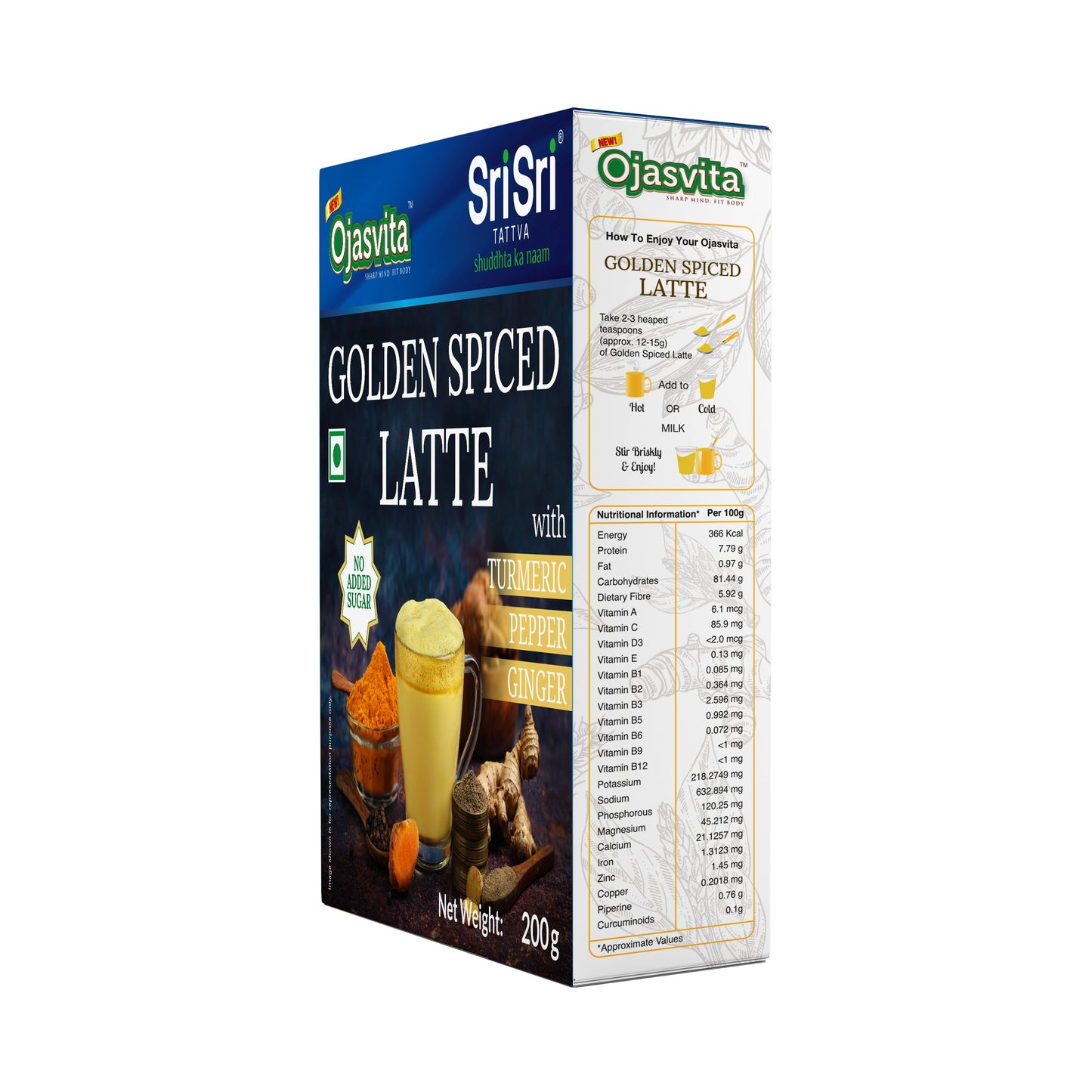Golden Spiced Latte Ojasvita with Turmeric, Pepper and Ginger, 200 g 200g