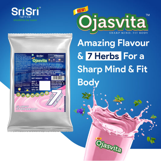 Strawberry Ojasvita - Sharp Mind & Fit Body, 1 kg (Refill Pack) 1kg