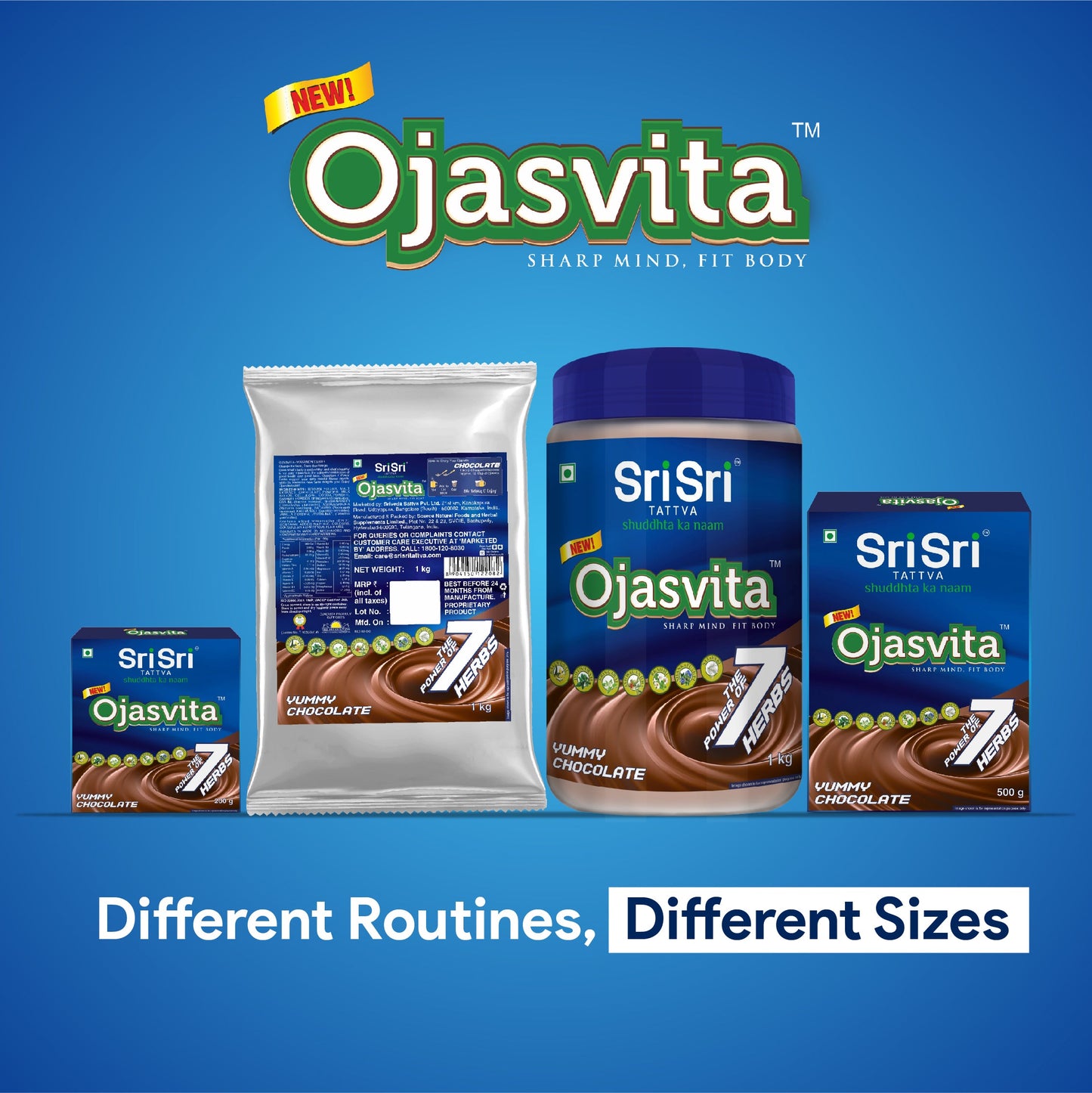 Chocolate Ojasvita - Sharp Mind & Fit Body, 1 kg (Refill Pack) 1kg