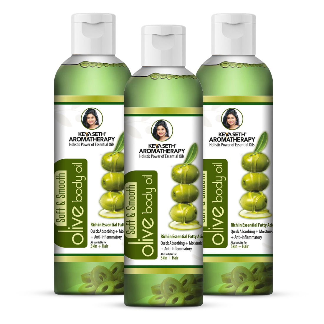 Olive Body Oil, Quick Absorbing Non-Sticky Nourishment I Hair & Skin, Daily Use After Bath Massage Oil I Pure Olive & Essential Oils Enriched 200ml