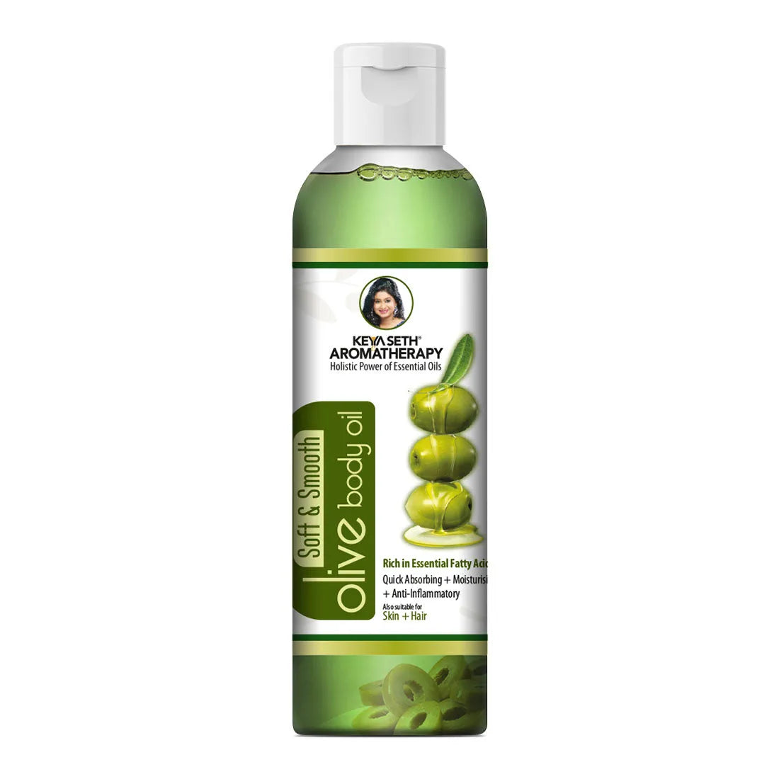Olive Body Oil, Quick Absorbing Non-Sticky Nourishment I Hair & Skin, Daily Use After Bath Massage Oil I Pure Olive & Essential Oils Enriched 100ml