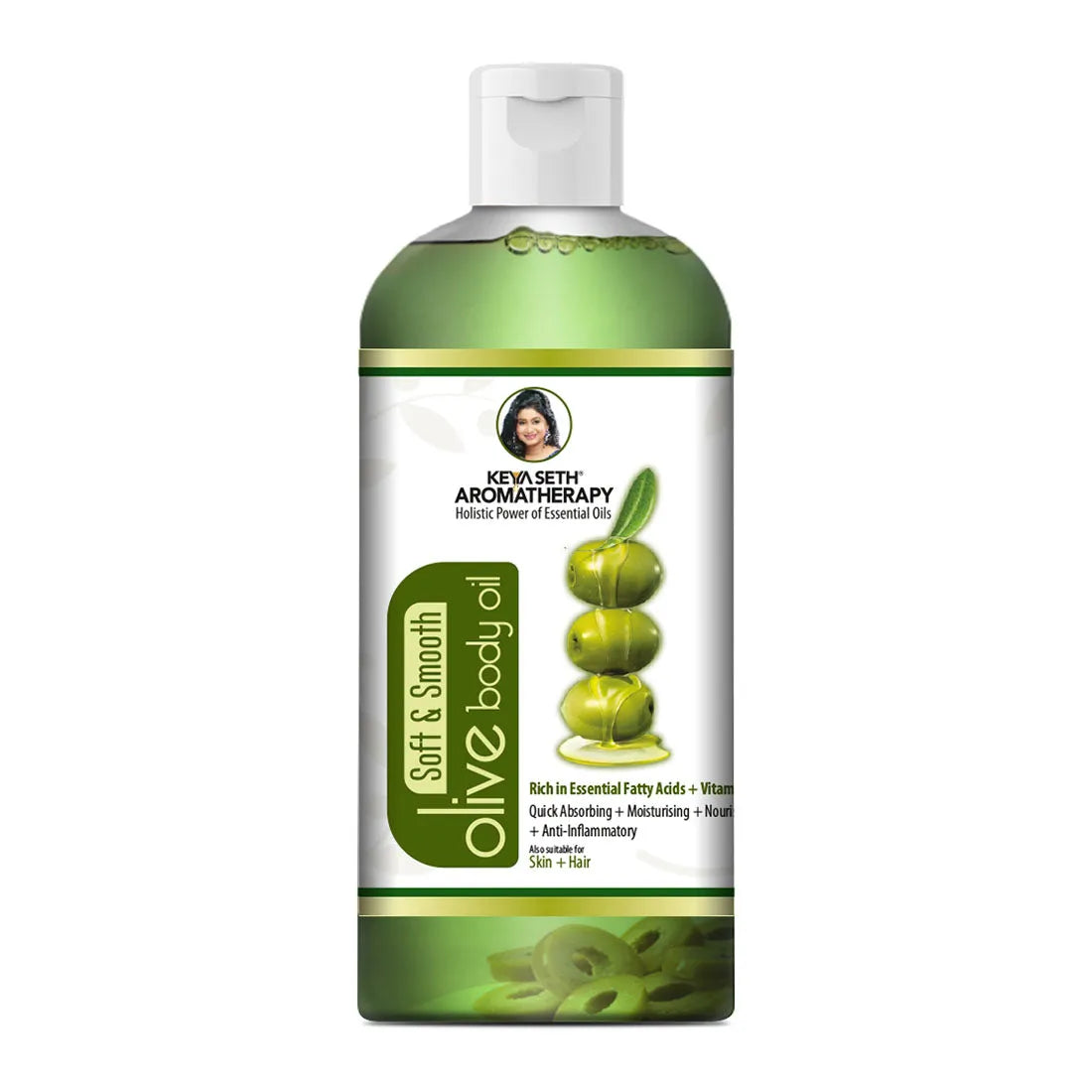 Olive Body Oil, Quick Absorbing Non-Sticky Nourishment I Hair & Skin, Daily Use After Bath Massage Oil I Pure Olive & Essential Oils Enriched 100ml
