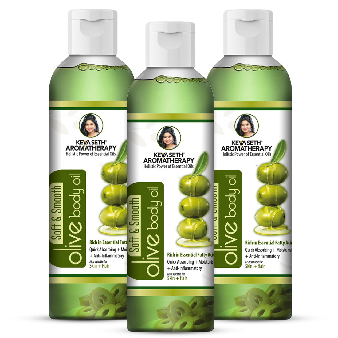 Olive Body Oil, Quick Absorbing Non-Sticky Nourishment I Hair & Skin, Daily Use After Bath Massage Oil I Pure Olive & Essential Oils Enriched 100ml