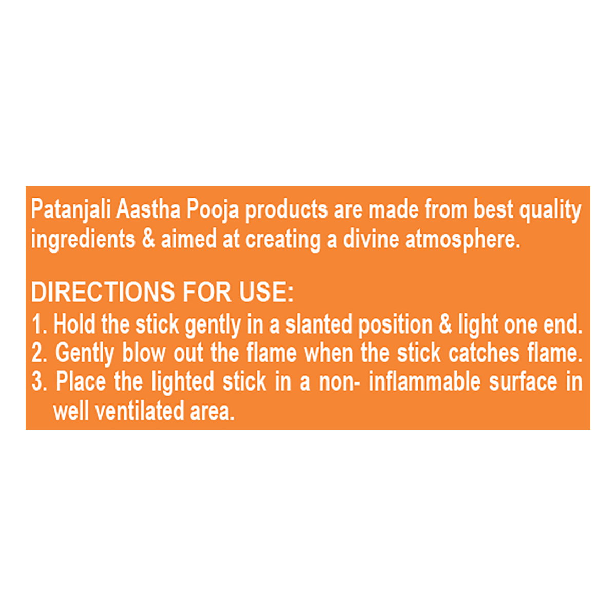 Aastha Dry Dhoop Sticks Orange-8 N