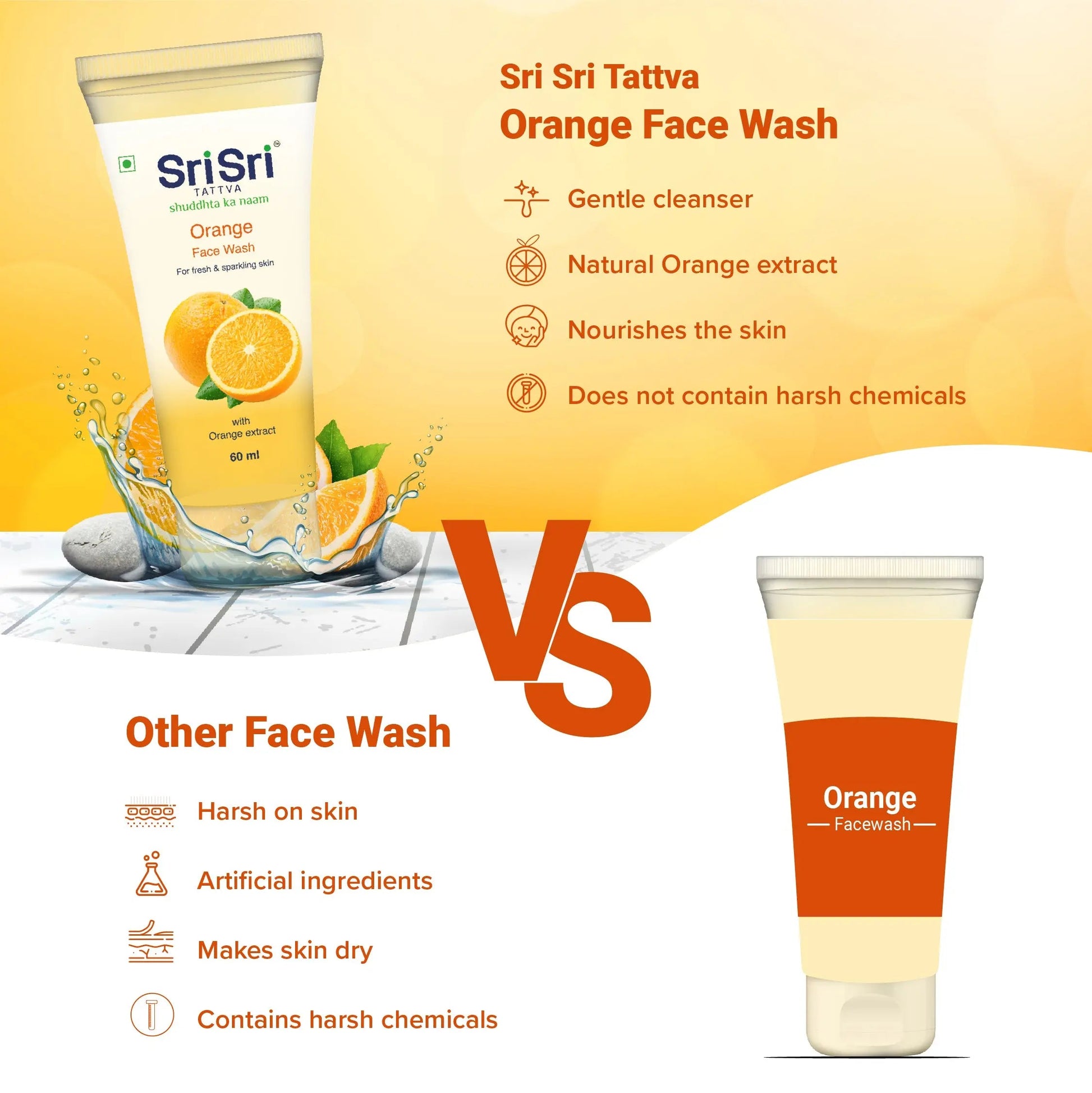 Orange Face Wash - Feel of Freshness, 60 ml 60ml