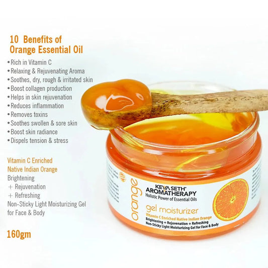 Orange Gel Vitamin C Enriched, Brightening, Rejuvenating, Refreshing, Soothing, Hydrating, Detox & Non-sticky Light Moisturizer 160gm 160g